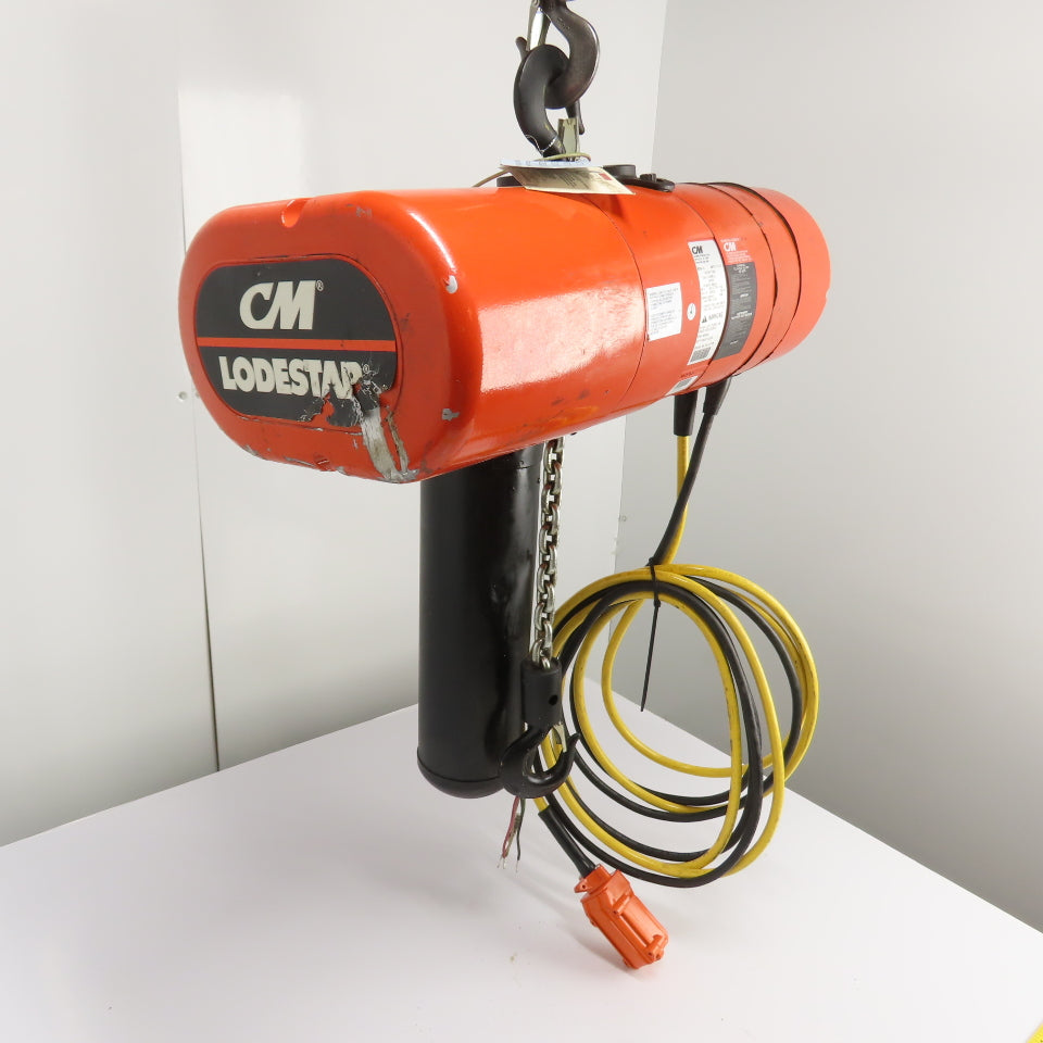 CM Lodestar Model L 1Ton 2000LB Electric Chain Hoist 20' Lift 16FPM 3Ph 230/460V