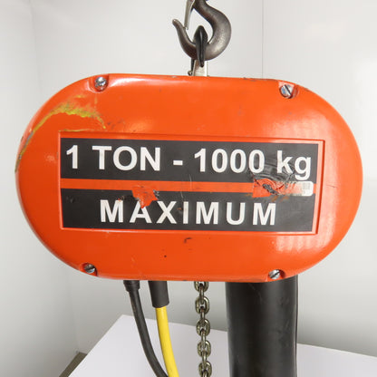 CM Lodestar Model L 1Ton 2000LB Electric Chain Hoist 20' Lift 16FPM 3Ph 230/460V