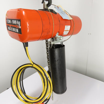 CM Lodestar Model L 1Ton 2000LB Electric Chain Hoist 20' Lift 16FPM 3Ph 230/460V