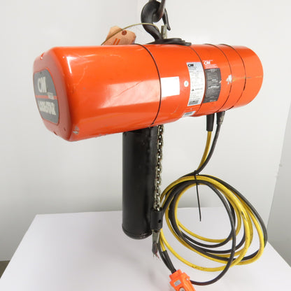 CM Lodestar Model L 1Ton 2000LB Electric Chain Hoist 20' Lift 16FPM 3Ph 230/460V