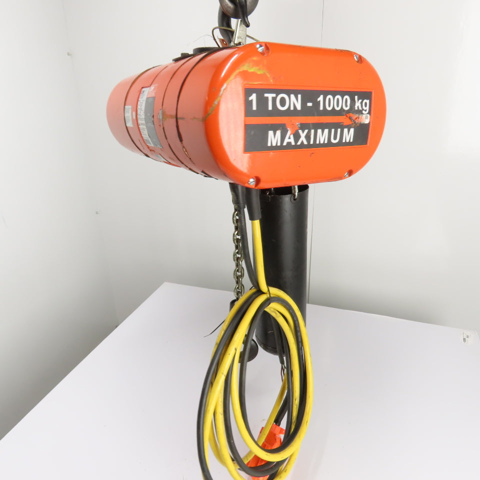 CM Lodestar Model L 1Ton 2000LB Electric Chain Hoist 20' Lift 16FPM 3Ph 230/460V