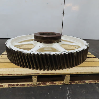 1050mm OD x 150mm Wide 100T Paper Mill Left Hand Helical Drive Gear 9" Bore