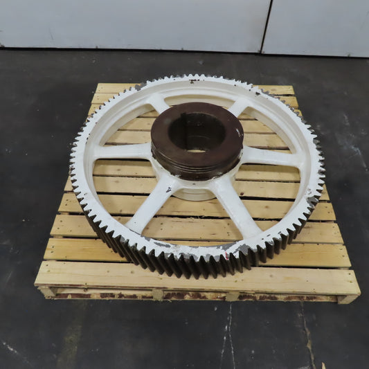 1050mm OD x 150mm Wide 100T Paper Mill Left Hand Helical Drive Gear 9" Bore