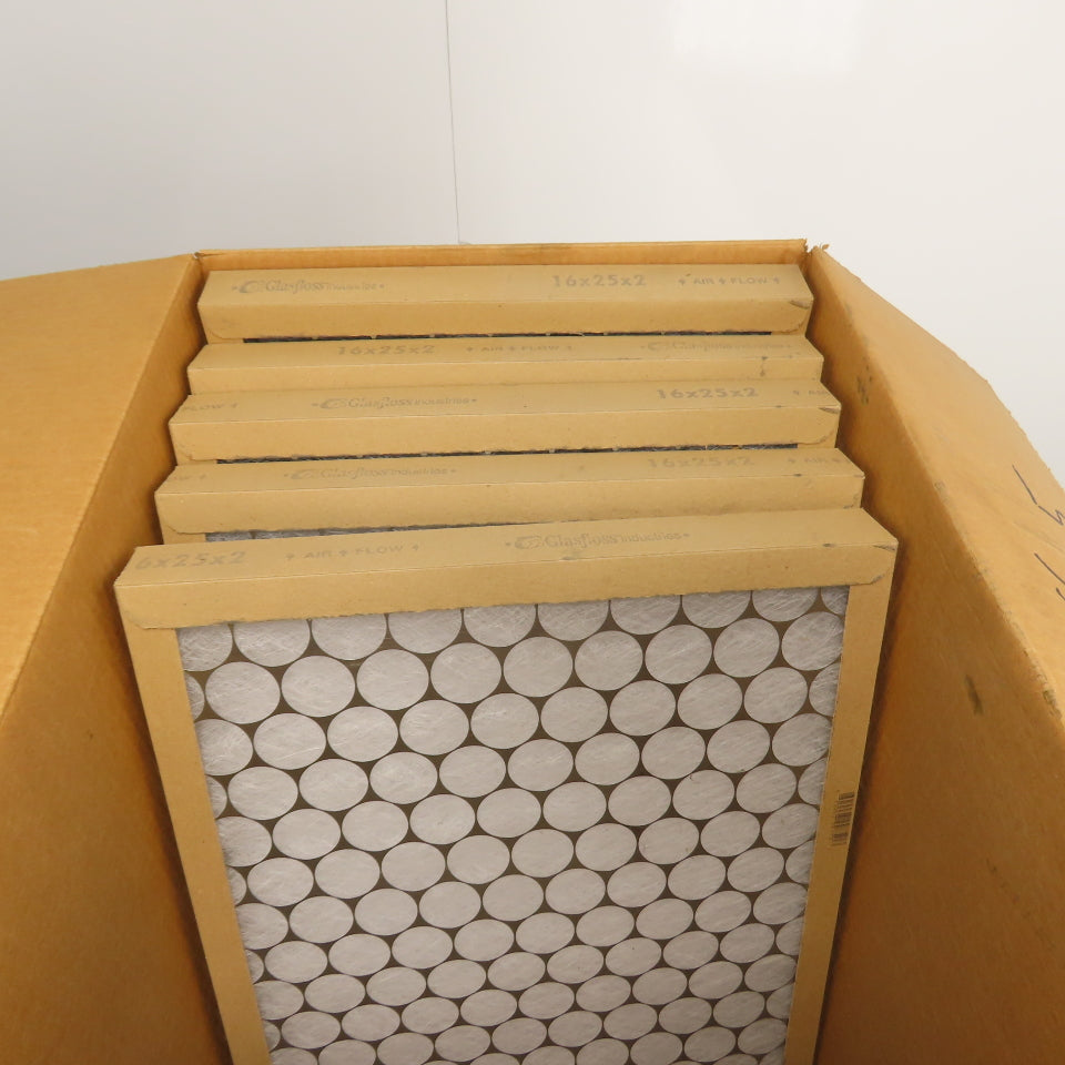 Glasfloss Industries PTA16252 PTA Series Disposable Air Filters 16x25x2 Lot of 5