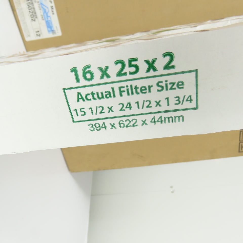 Airguard MX40-STD2-202 DP Max Pleated Air Filters 16x25x2 MERV 8 Case of 12