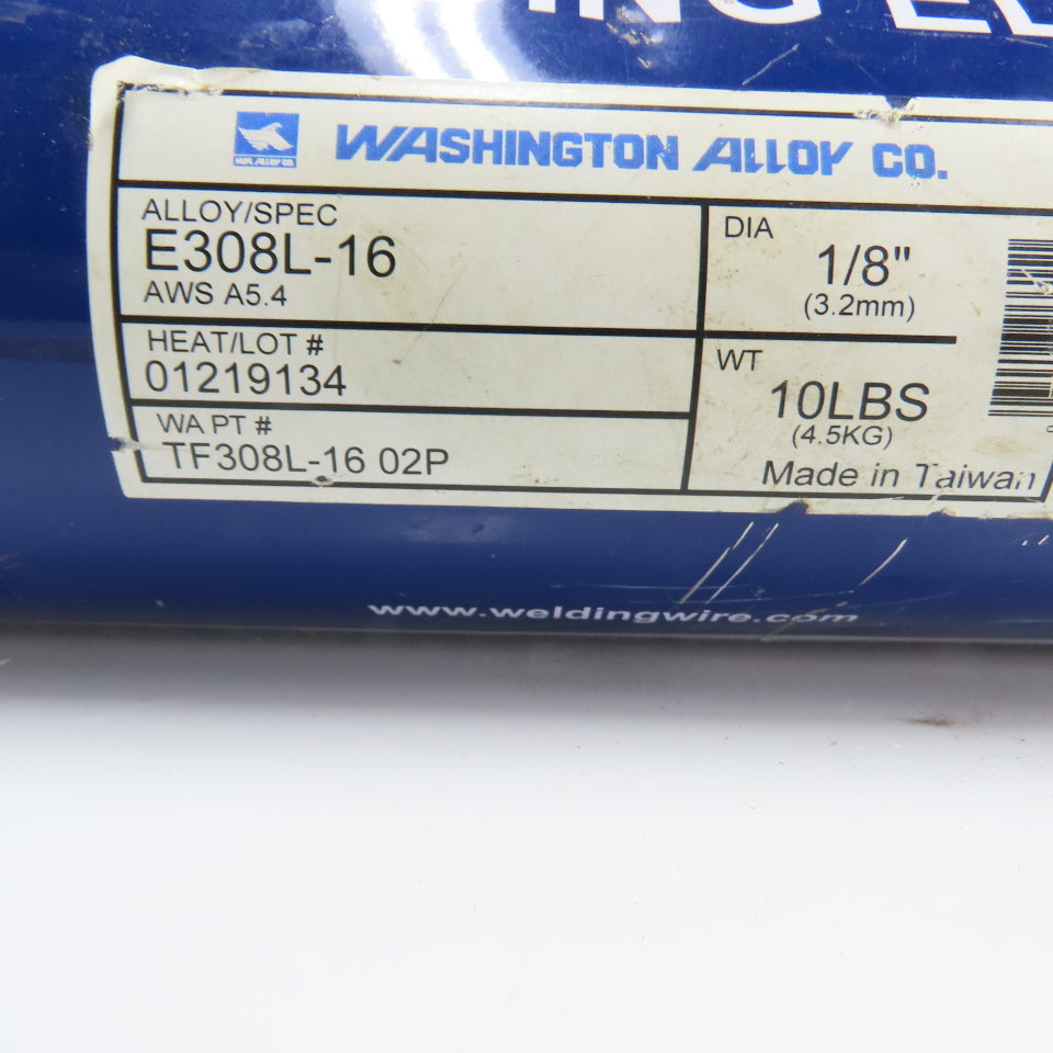 Washington Alloy E308L-16 Stainless Steel Welding Electrodes 1/8" 2lbs