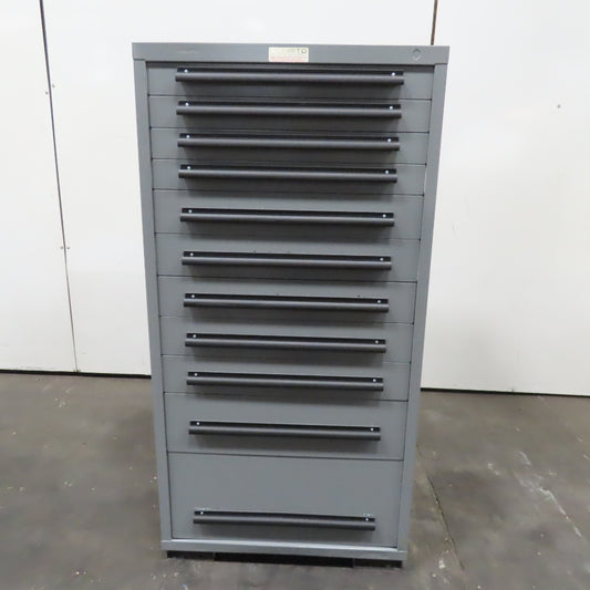 Equipto 30" x 28" x 59" Tall 11 Drawer Small Parts Tool Storage Cabinet