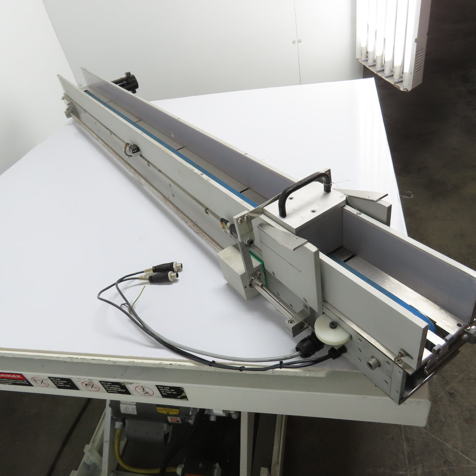 64" Long Dual Slide Belt Conveyor 3-1/2" Wide Capacity 130VDC 60:1 Ratio 42RPM