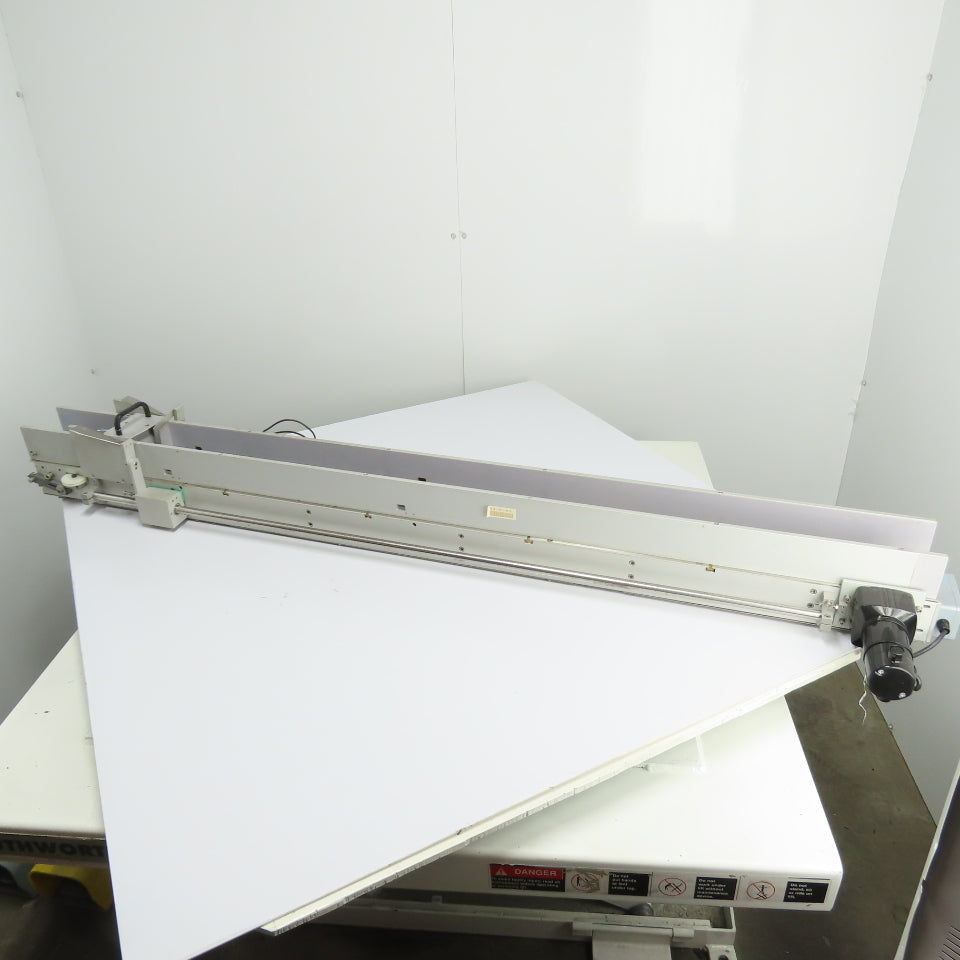 64" Long Dual Slide Belt Conveyor 3-1/2" Wide Capacity 130VDC 60:1 Ratio 42RPM