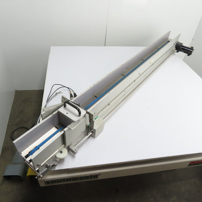 64" Long Dual Slide Belt Conveyor 3-1/2" Wide Capacity 130VDC 60:1 Ratio 42RPM