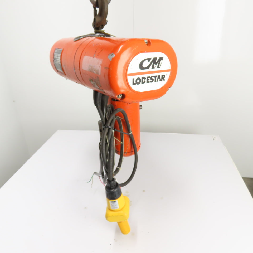 CM Lodestar Model A2 1/8Ton 250LB Electric Chain Hoist 460V 3Ph 32/10FPM 12'Lift