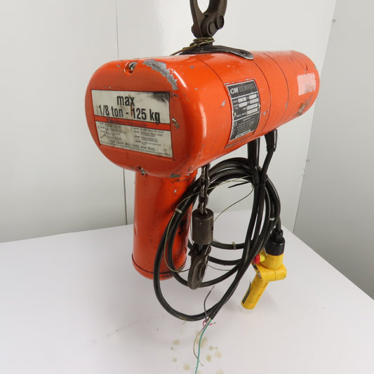 CM Lodestar Model A2 1/8Ton 250LB Electric Chain Hoist 460V 3Ph 32/10FPM 12'Lift