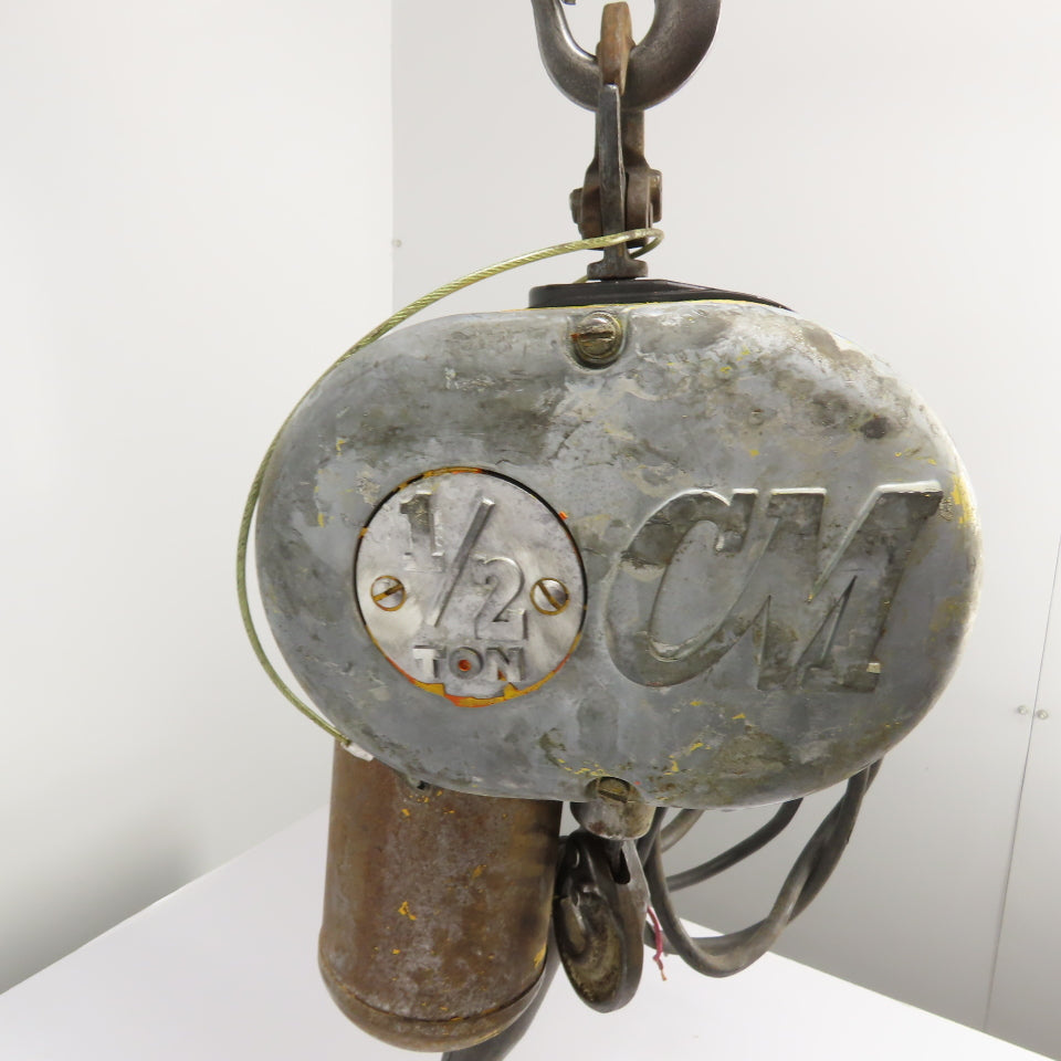 CM Lodestar Model F Electric Chain Hoist 1/2 Ton 16FPM 12' Lift 208-220/440V 3Ph