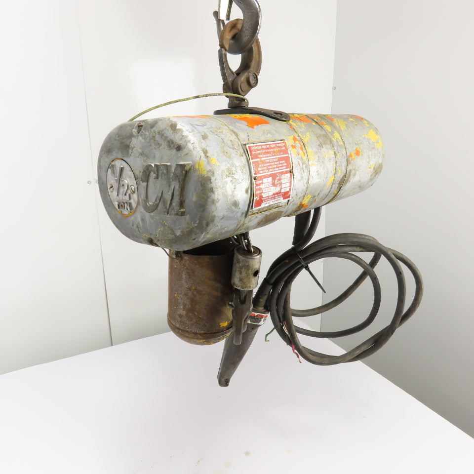 CM Lodestar Model F Electric Chain Hoist 1/2 Ton 16FPM 12' Lift 208-220/440V 3Ph