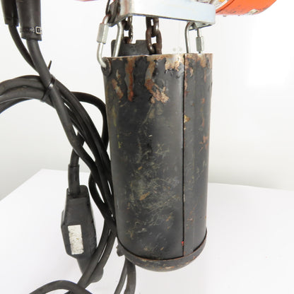 CM Valustar Model WF 1/2 Ton 1000LB Electric Chain Hoist 15' Lift 16FPM 1Ph 115V