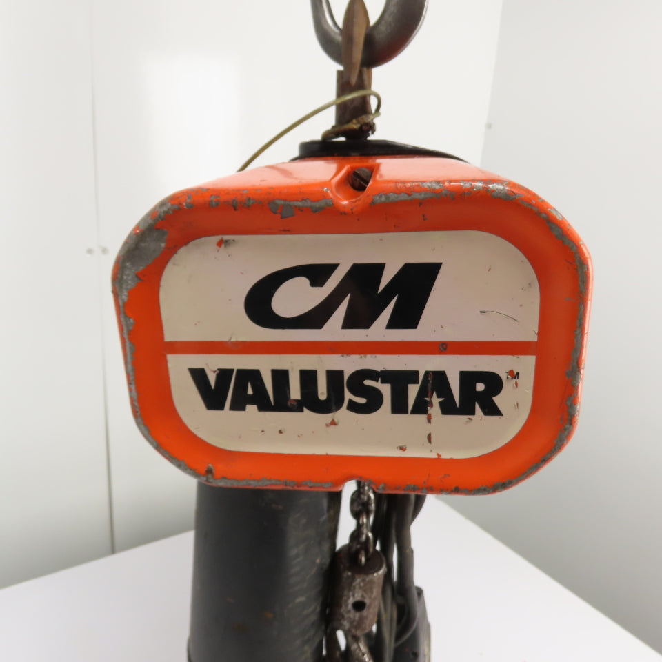 CM Valustar Model WF 1/2 Ton 1000LB Electric Chain Hoist 15' Lift 16FPM 1Ph 115V