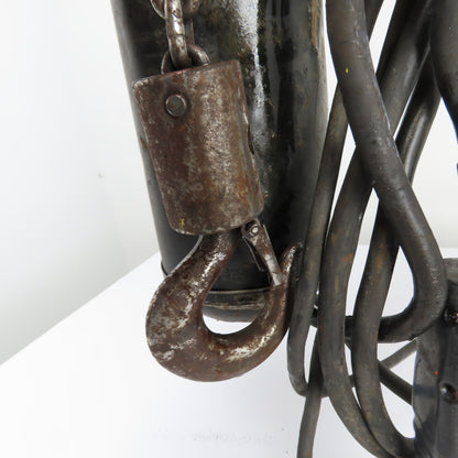 CM Valustar Model WF 1/2 Ton 1000LB Electric Chain Hoist 15' Lift 16FPM 1Ph 115V