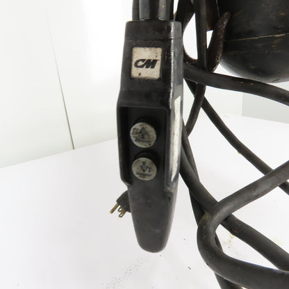 CM Valustar Model WF 1/2 Ton 1000LB Electric Chain Hoist 15' Lift 16FPM 1Ph 115V