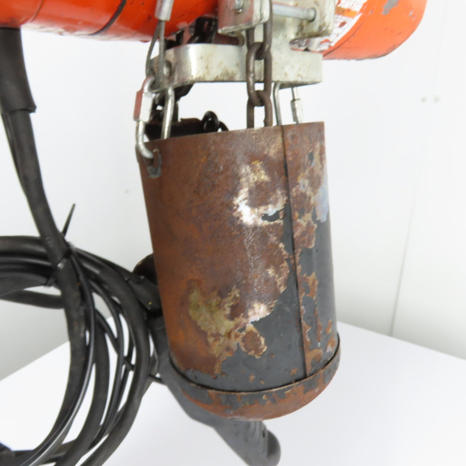 CM Valustar Model WF 1/2 Ton 1000LB Electric Chain Hoist 10' Lift 16FPM 1Ph 115V
