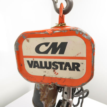 CM Valustar Model WF 1/2 Ton 1000LB Electric Chain Hoist 10' Lift 16FPM 1Ph 115V