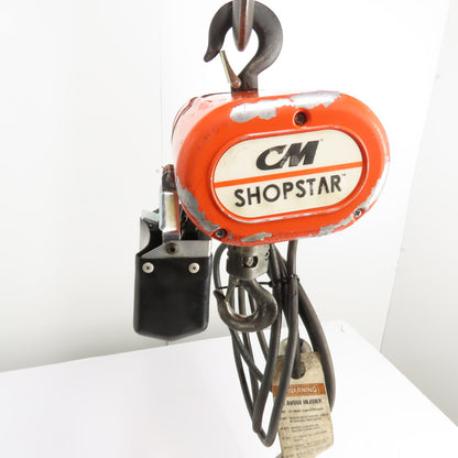 CM Shopstar Model 1/8 Ton 250LB Electric Chain Hoist 10' Lift 16FPM 380/460V 3Ph
