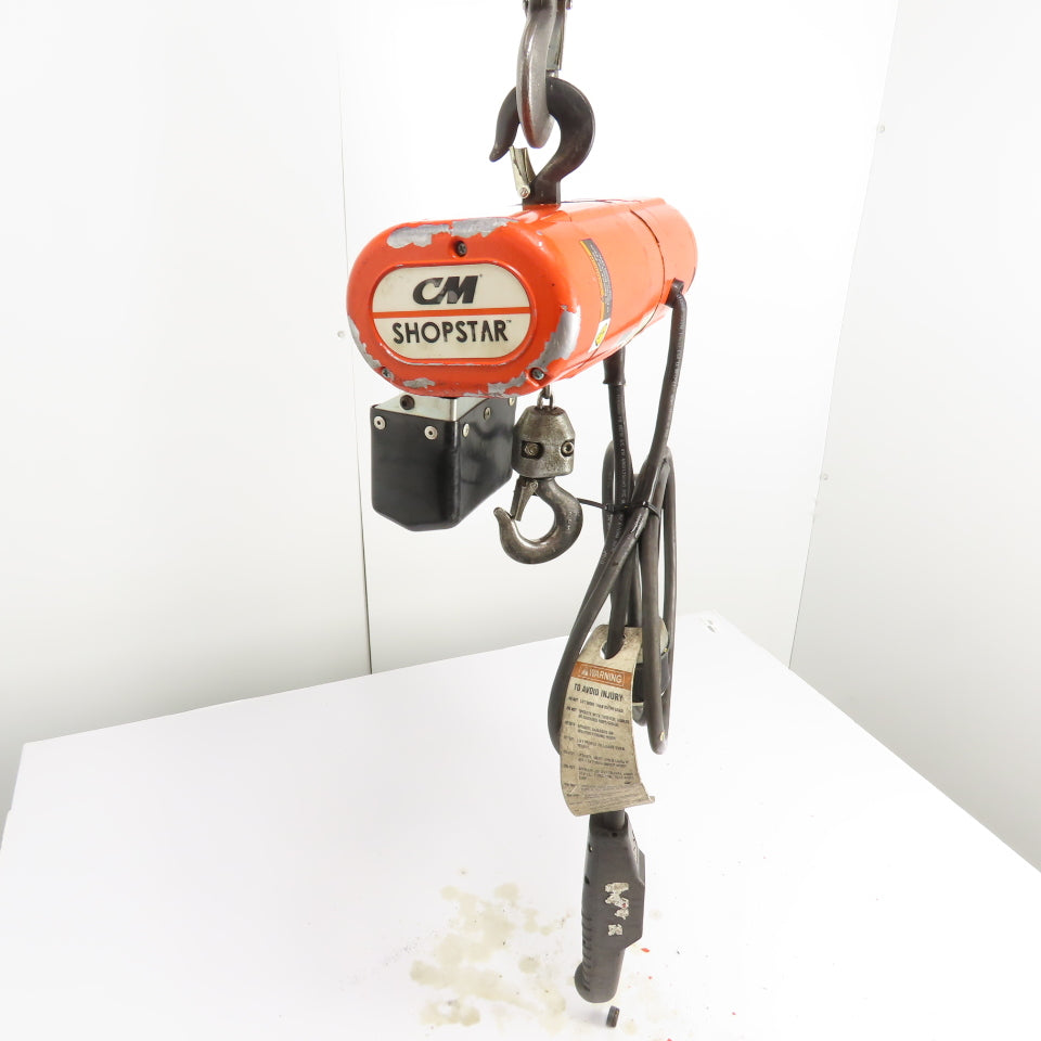 CM Shopstar Model 1/8 Ton 250LB Electric Chain Hoist 10' Lift 16FPM 380/460V 3Ph