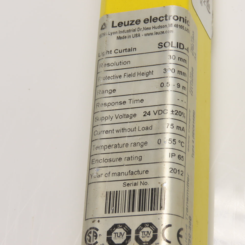 Leuze SD4T30-300 Leuze SOLID-4 SD4T30-300 Safety Light Curtain Transmitter