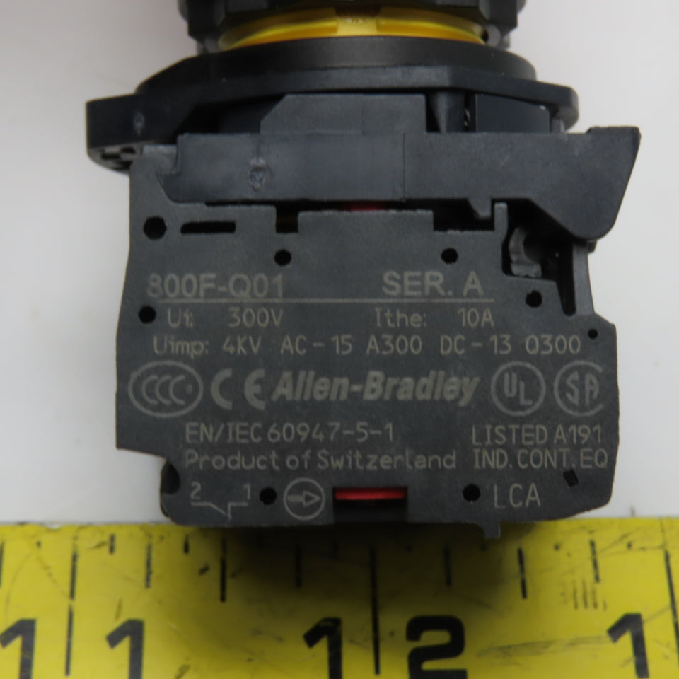 Allen-Bradley 800F-Q01 Emergency Stop E-Stop Push Button Assembly 300V 10A