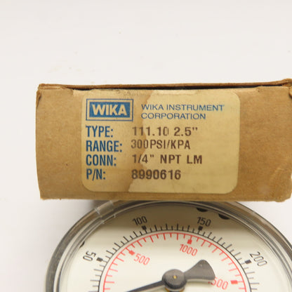 Wika 8990616 111.10 300 PSI 2.5" Pressure Gauge 1/4" NPT LM