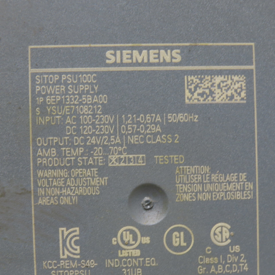 Siemens 6EP1332-5BA00 SITOP PSU100C Power Supply