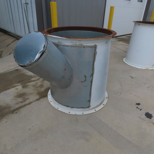 32" x 30" Galvanized Duct Outlet Reducer 12" Branch T-Wye 36" Tall