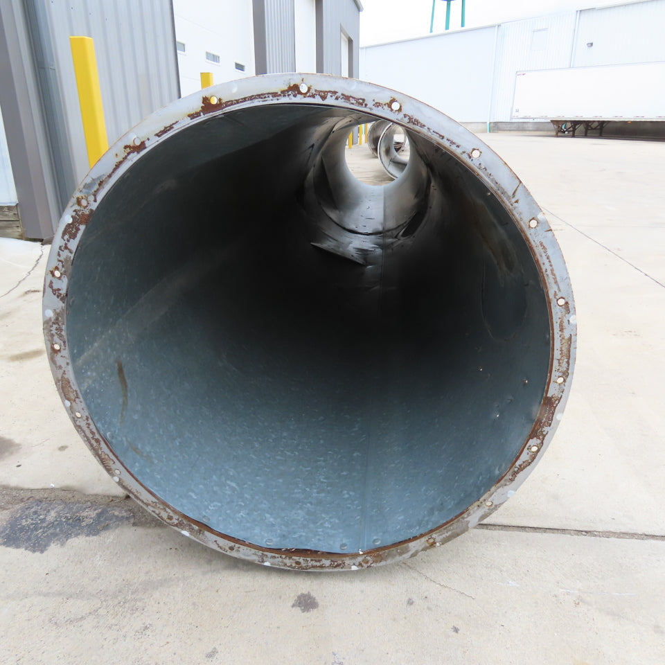 30" Diameter Galvanized Steel Welded Straight Duct Section 20' Has Dents