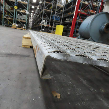 107" x 19" Non Slip Perforated Steel Catwalk Walkway Grid Plate Lot Of 2