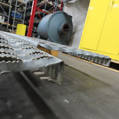 107" x 19" Non Slip Perforated Steel Catwalk Walkway Grid Plate Lot Of 2