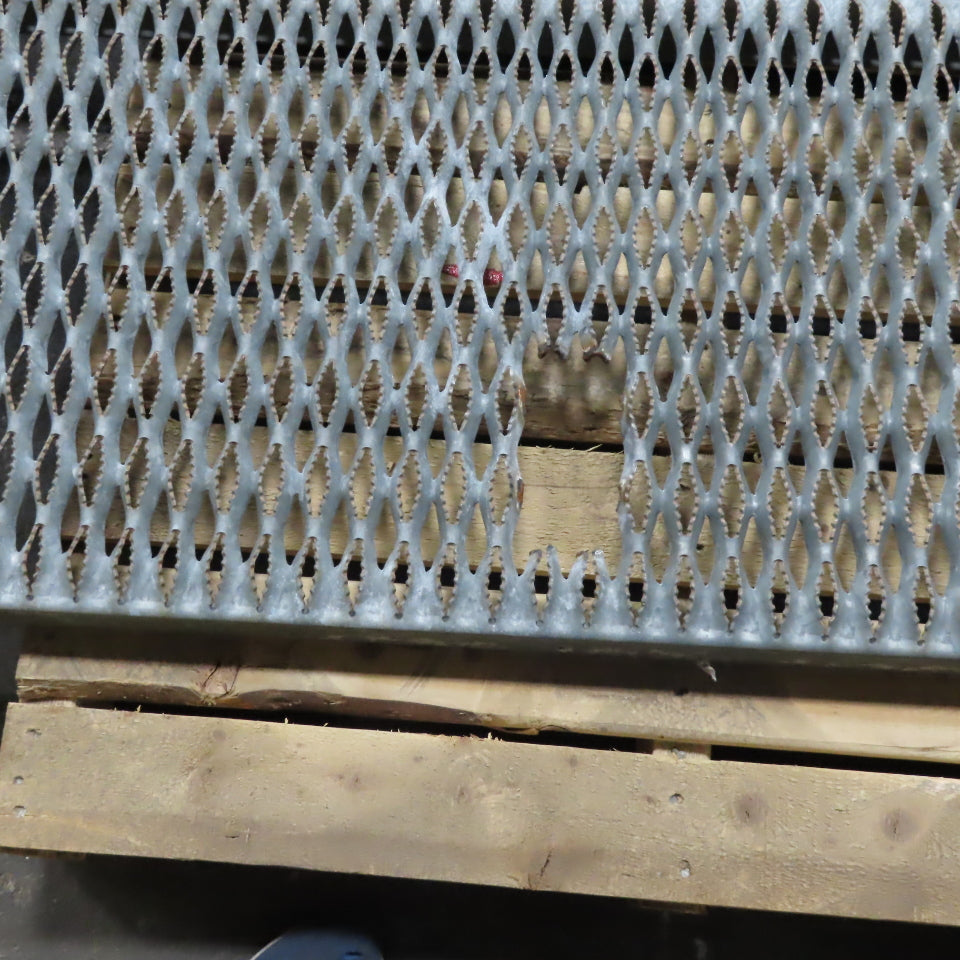 107" x 19" Non Slip Perforated Steel Catwalk Walkway Grid Plate Lot Of 2