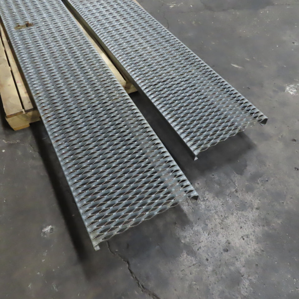 107" x 19" Non Slip Perforated Steel Catwalk Walkway Grid Plate Lot Of 2