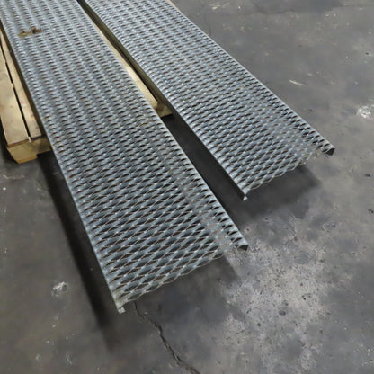 107" x 19" Non Slip Perforated Steel Catwalk Walkway Grid Plate Lot Of 2