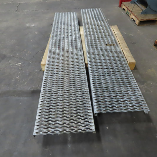 107" x 19" Non Slip Perforated Steel Catwalk Walkway Grid Plate Lot Of 2