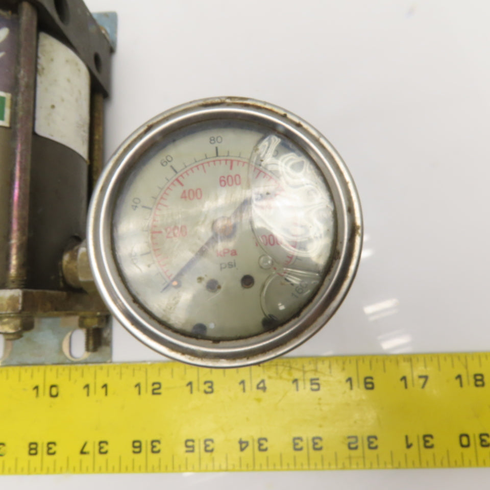 Haskel MAA-2.5 Air Driven Miniature Liquid Pump with Pressure Gauge