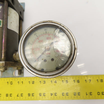 Haskel MAA-2.5 Air Driven Miniature Liquid Pump with Pressure Gauge