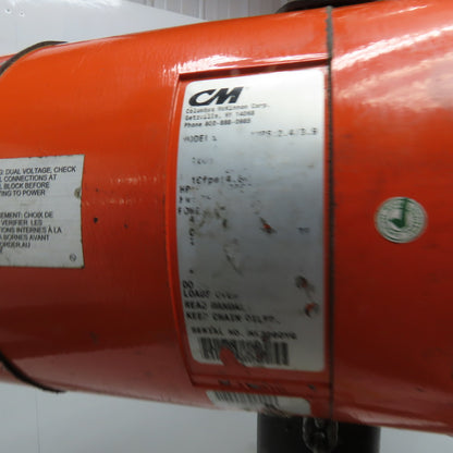 CM Model L Loadstar 1 Ton 2000Lbs Electric Chain Hoist 208-480V 20' Lift