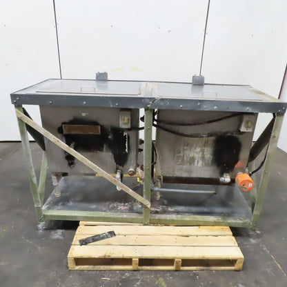 35 Gallon Stainless Steel Double Basin Heated Wash Rinse Dip Tank 110V 1Ph