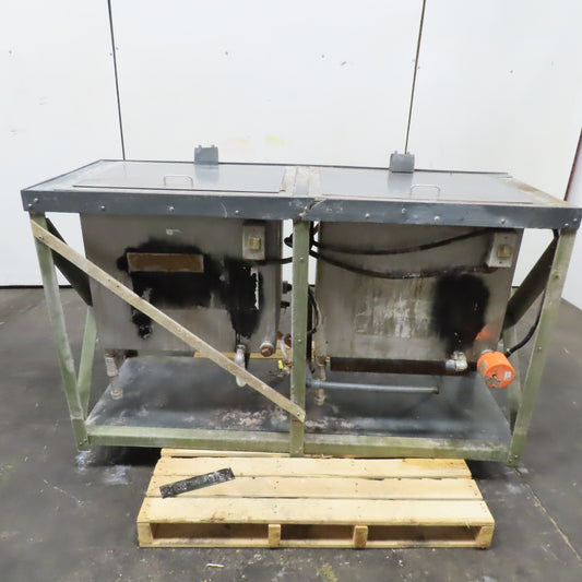 35 Gallon Stainless Steel Double Basin Heated Wash Rinse Dip Tank 110V 1Ph