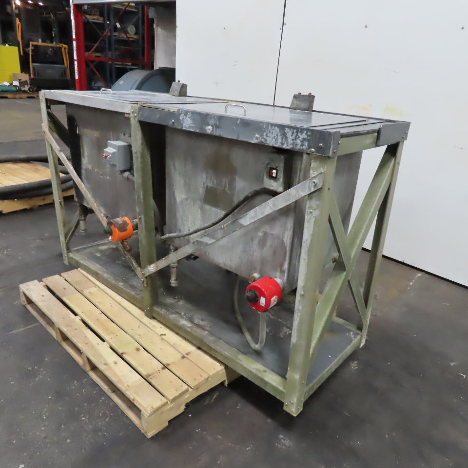 35 Gallon Stainless Steel Double Basin Heated Wash Rinse Dip Tank 110V 1Ph
