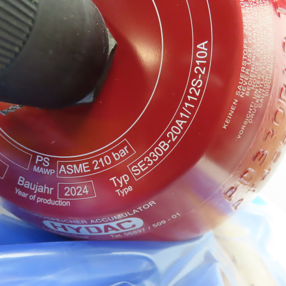 Hydac SE330B-20A1/112S-210S 20L Bladder Accumulator Shut Off SAF20M12T210A-S13