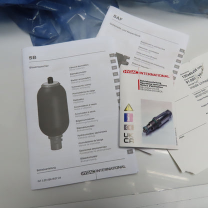 Hydac SE330B-20A1/112S-210S 20L Bladder Accumulator Shut Off SAF20M12T210A-S13