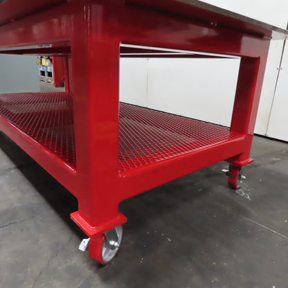 48" x 96" x 34" Tall 3/4" Steel Top Rolling Work Bench Welding Table Shelf New
