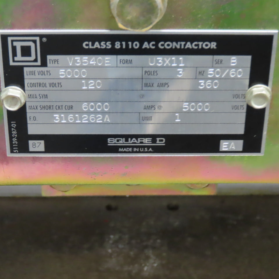 Square D Iso-Flex Model 3 2400V 3Ph CG22 Medium Voltage Controller 110V 250Hp