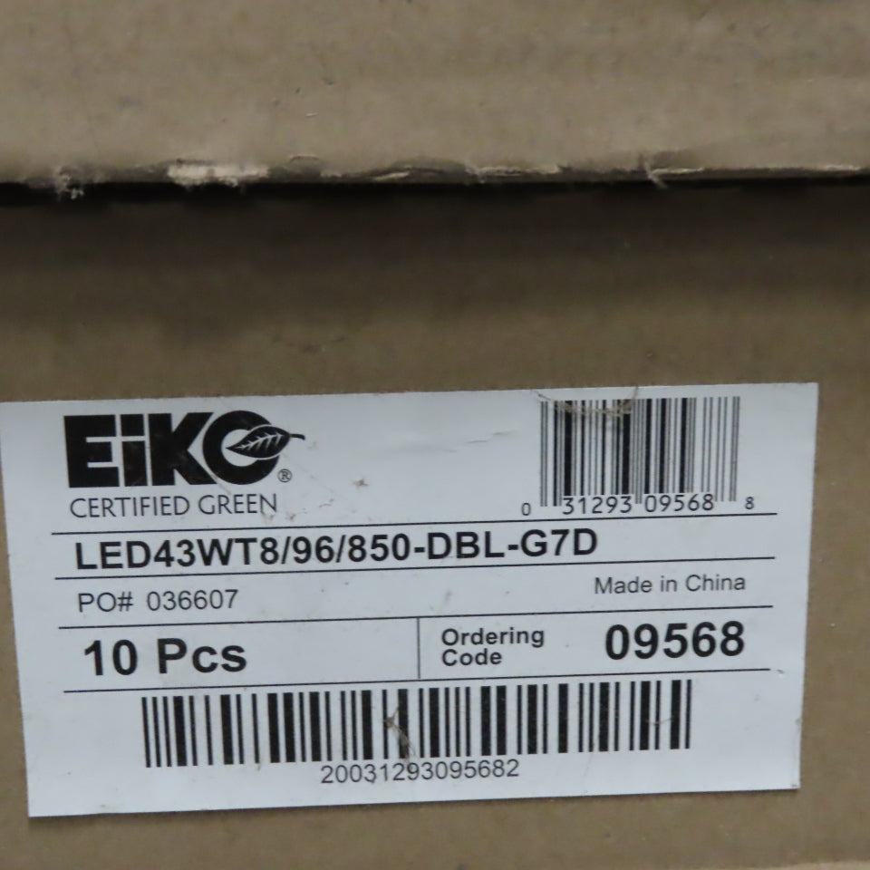 Eiko LED43WT8/96/850-DBL-G7D 8' LED Single Pin T8 43W Light Bulbs Lot Of 70