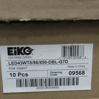 Eiko LED43WT8/96/850-DBL-G7D 8' LED Single Pin T8 43W Light Bulbs Lot Of 70